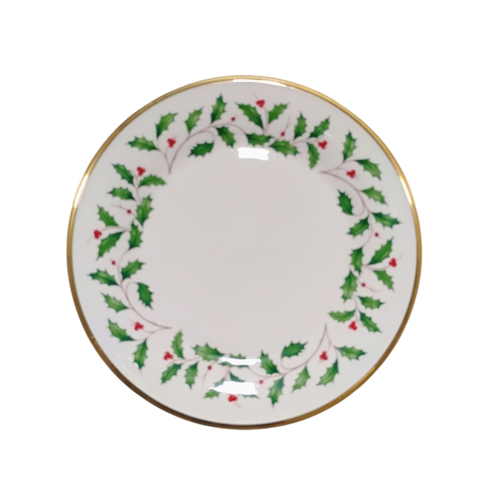 Lenox Holiday Fine Bone China Plate with Gold Trim